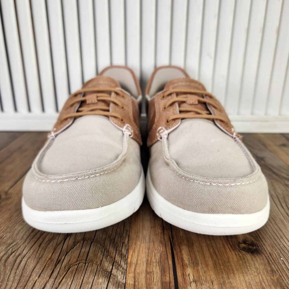 Skechers Slip-Ins On-The-Go Flex Palmilla Boat Shoes Women's 9 Taupe Hands Free - Picture 2 of 11